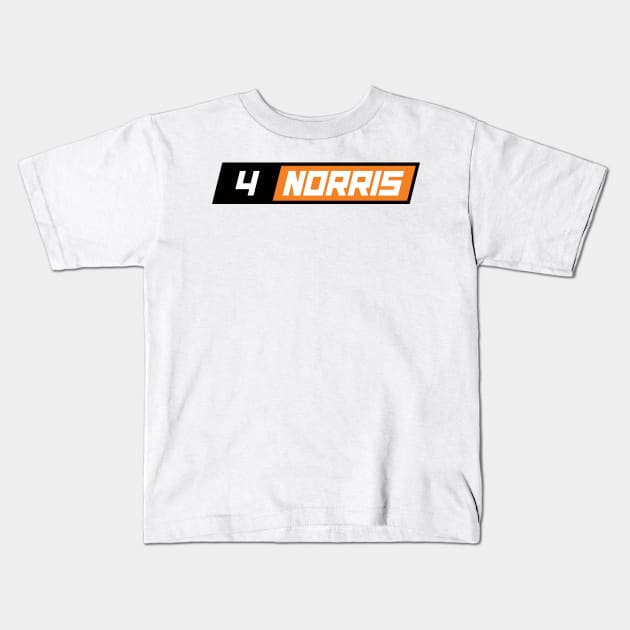 Lando Norris 4 F1 Driver Kids T-Shirt by petrolhead